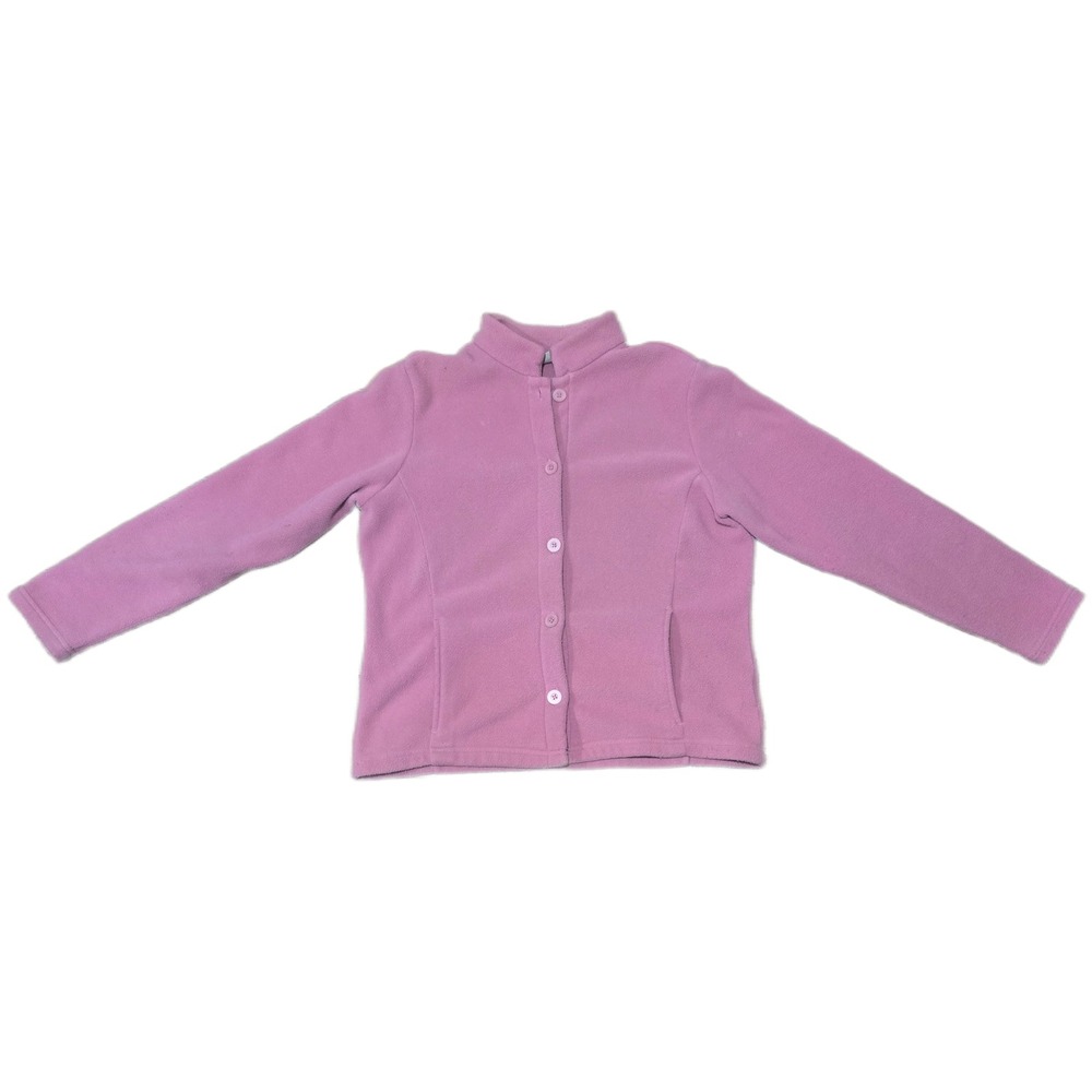 Polartec Womens Gorpcore‎ Fleece Jacket Button Front Mock Neck Pink Size M